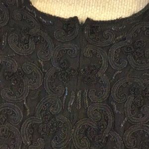 Theomiles vintage beaded, back zip, bodysuit, black, size 4